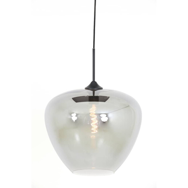 Light & Living Hanglamp smoke glas-matzwart mayson Ø 40 x 34cm 2952412 large