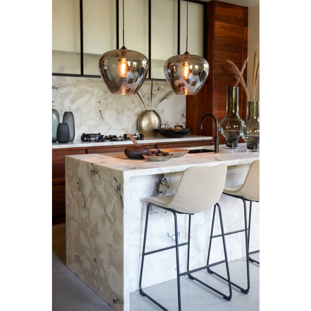 Light & Living Hanglamp smoke glas-matzwart mayson Ø 40 x 34cm 2952412 large