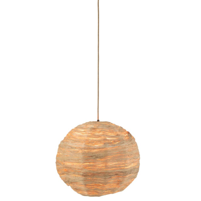 J-Line Hanglamp bol bananenbladeren naturel large 37776 large
