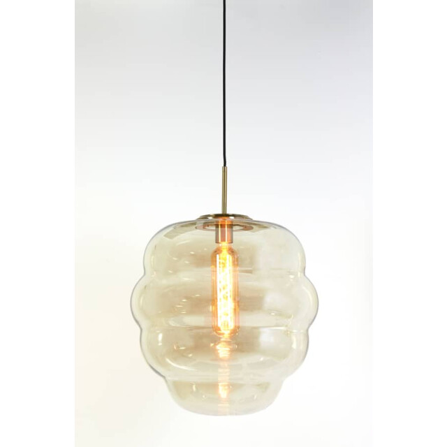 Light & Living Hanglamp glas amber-goud misty Ø 45 x 48cm 2961383 large