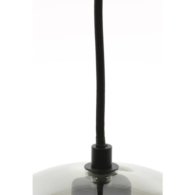 Light & Living Hanglamp matzwart smoke glas subar Ø 30 x 28cm 2957765 large