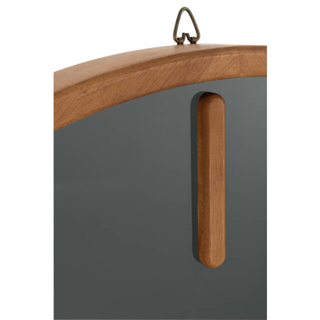 J-Line Wandklok rond hout glas zwart medium 15194 large