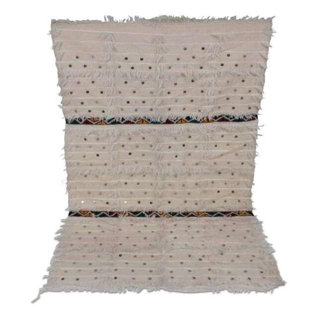 Safaary Marokkaanse handira bedsprei deken beige 155 x 95cm SFVLKTP00006 large