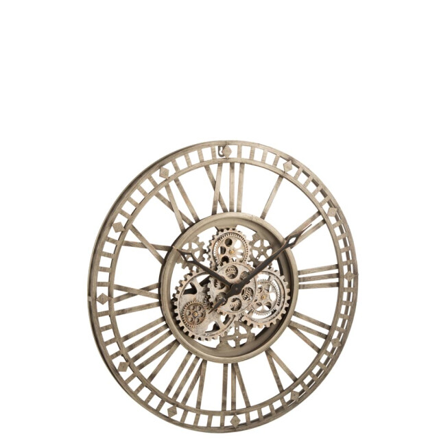 J-Line Klok romeinse cijfers radars binnenwerk metaal antiek 17186 large