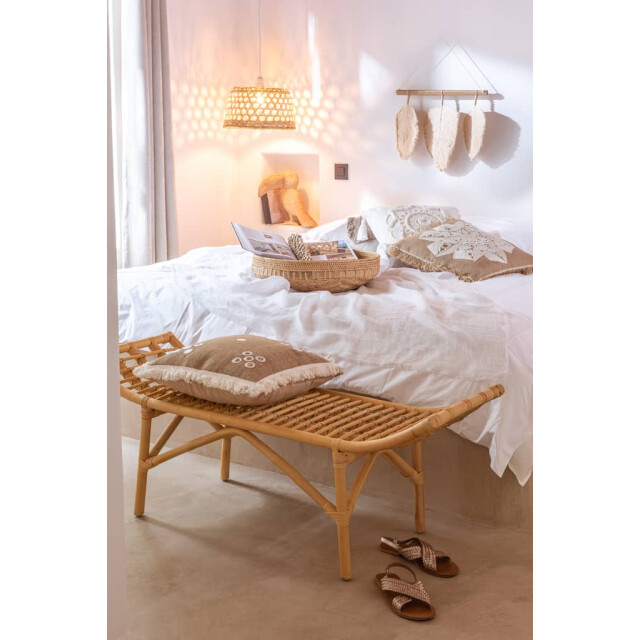 J-Line Kussen bloem abstract jute naturel beige 3030 large