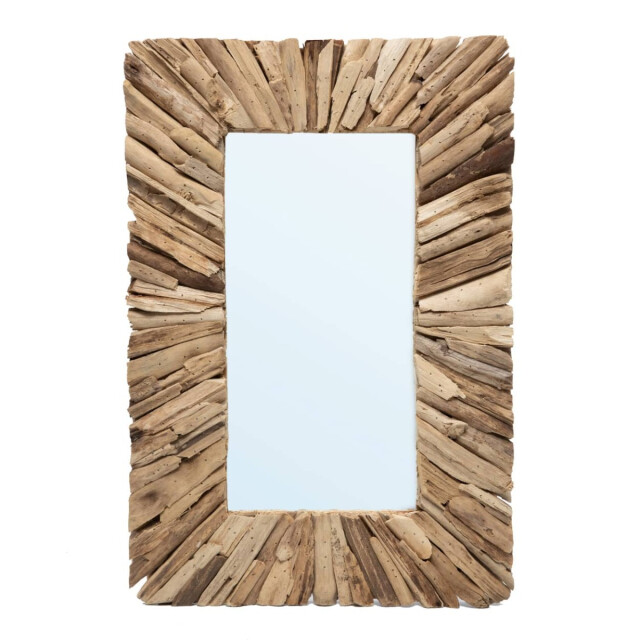 Bazar Bizar Drijfhout ingelijst spiegel naturel m JAHU038N-M-60x40 large