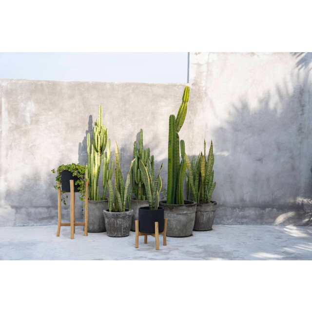 Bazar Bizar Charcoal hoge plantenbak natural l JABR043BN-L large