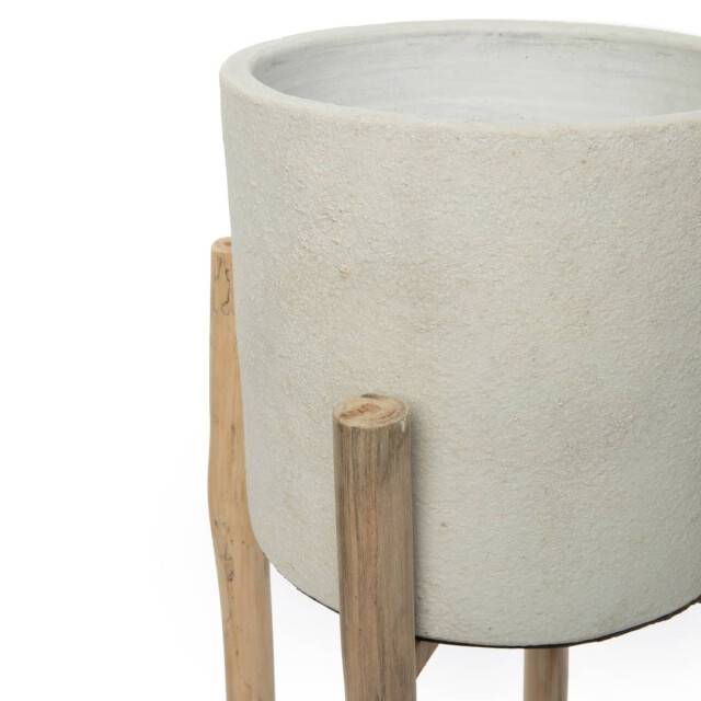 Bazar Bizar Chalk hoge plantenbak beton naturel l JABR043ConN-L large