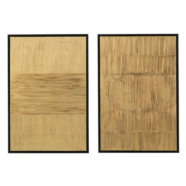 J-Line Schilderij strepen hout canvas goud (2-delig) 28805 large
