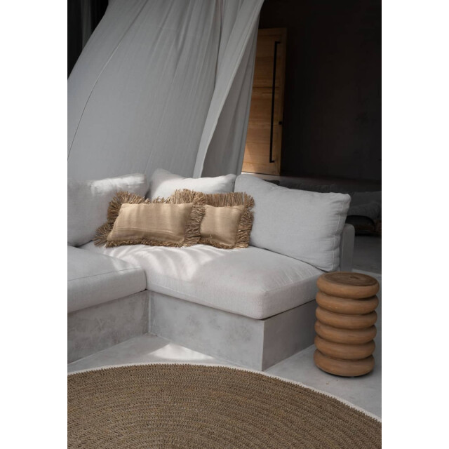 Bazar Bizar Zeegras rond tapijt naturel wit Ø100 BAVE023NW-100 large