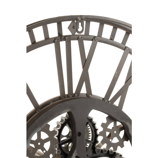 J-Line Klok romeinse cijfers radars binnenwerk metaal antiek goud 17185 large