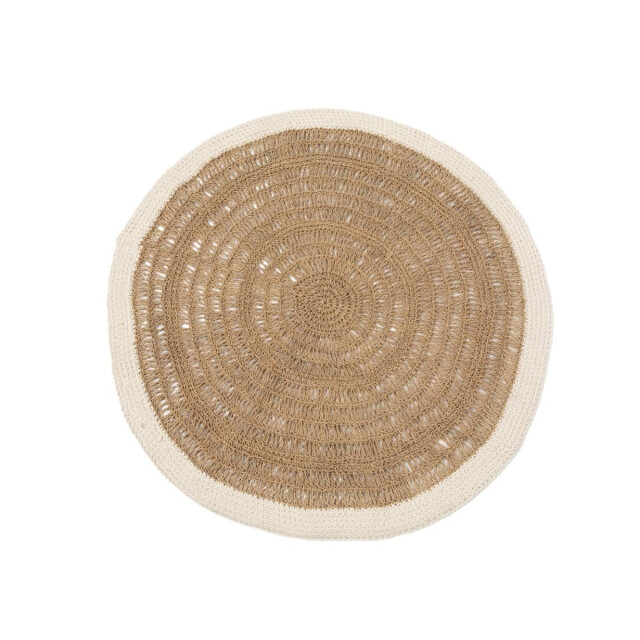 Bazar Bizar Zeegras rond tapijt naturel wit Ø100 BAVE023NW-100 large