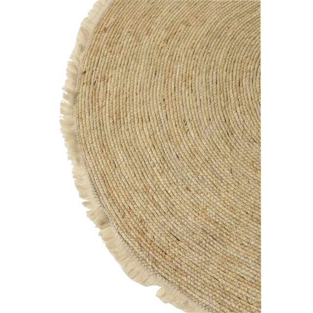 J-Line Tapijt kwastjesband mais schil katoen beige wit 1550 large