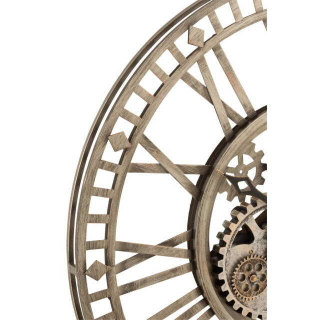 J-Line Klok romeinse cijfers radars binnenwerk metaal antiek 17186 large