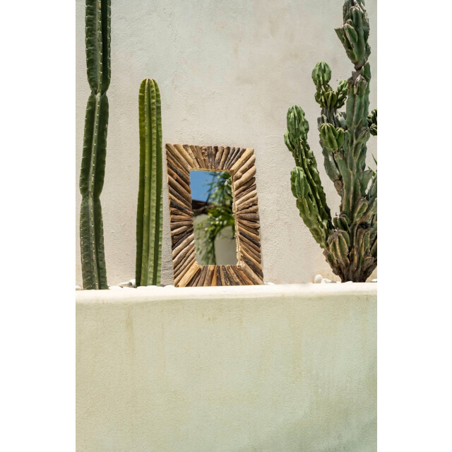Bazar Bizar Drijfhout ingelijst spiegel naturel m JAHU038N-M-60x40 large