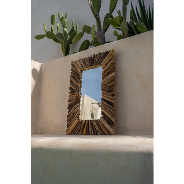 Bazar Bizar Drijfhout ingelijst spiegel naturel m JAHU038N-M-60x40 large