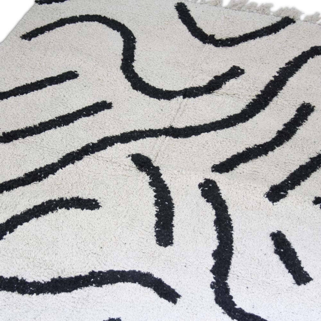 Safaary Marokkaanse berber vloerkleed zwart- SFVLKTP00027 large