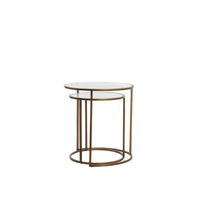 Light & Living Bijzettafel glas helder- ferati s/2 Ø 50 x 52cm 6781385 large