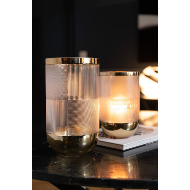 J-Line Vaas cylinder motief glas transparant small 28901 large