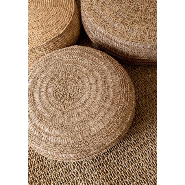 Bazar Bizar Poef zeegras rond 60cm BAJN014N-M-60 large