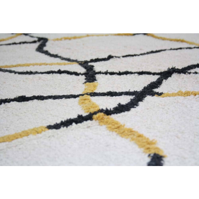 Safaary Marokkaanse berber vloerkleed zwart-geel SFVLKTP00028 large