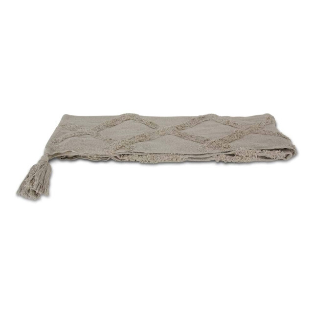 Safaary Marokkaanse plaid met pompons ivoor SFDEK00016 large