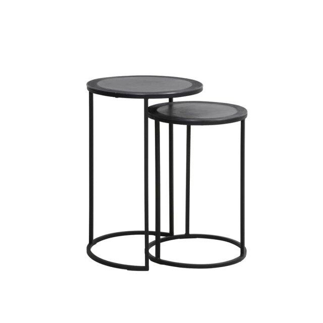 Light & Living Bijzettafel lood antiek edge s2 talca Ø 40 x 60cm 6719115 large