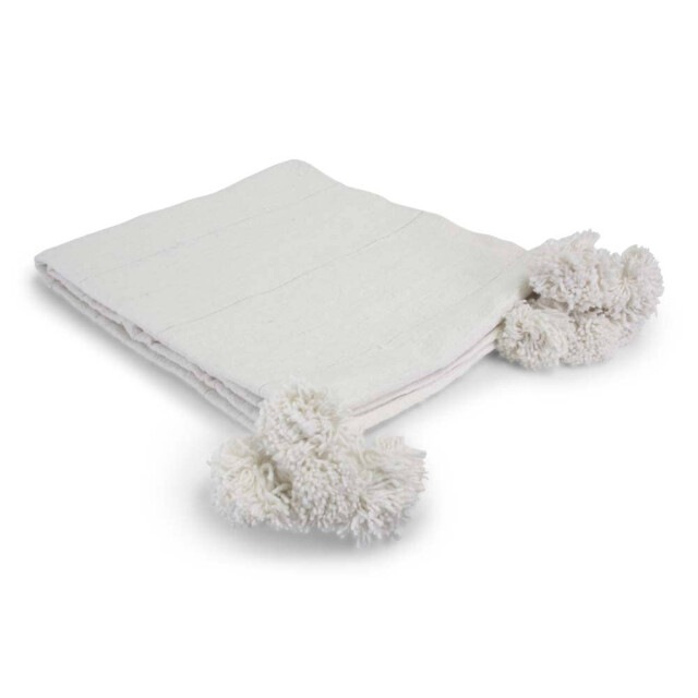 Safaary Marokkaanse deken met zilver pompom alina SFDEK00008 large