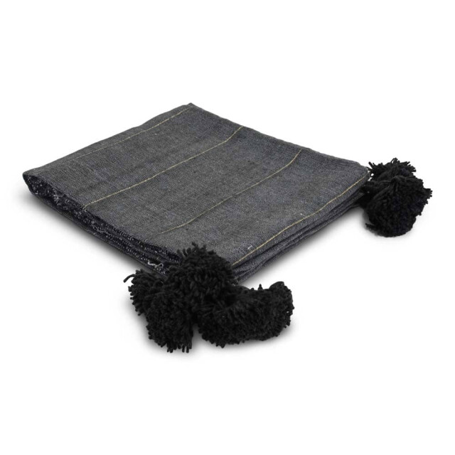 Safaary Marokkaanse deken met goud pompom jara SFDEK00005 large