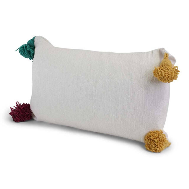 Safaary Marokkaanse kussen met gekleurde pom-pom SFSRKUS00012 large