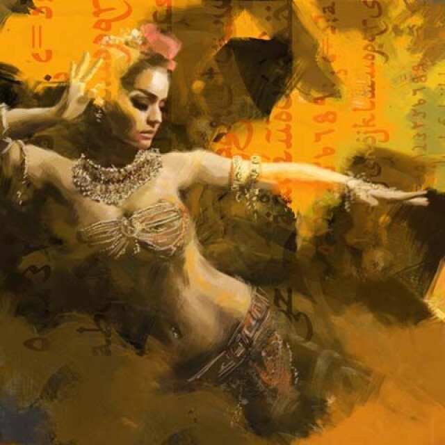 Safaary Arabische schilderij egyptische buikdanseres SFCVSLD00184 large