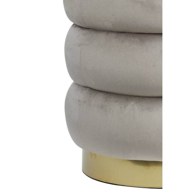Light & Living Poef velvet licht-goud kimi Ø 40 x 45cm 6857525 large