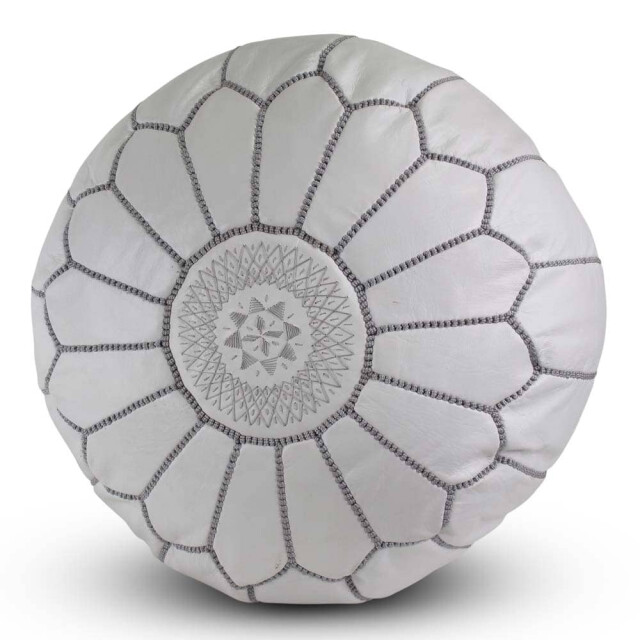 Safaary Marokkaanse poef leer rond SFMRPF00006 large