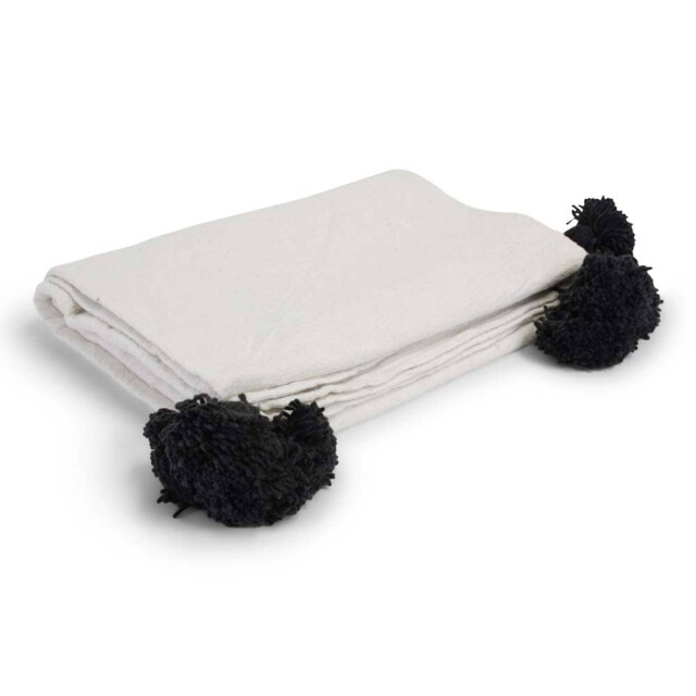 Safaary Marokkaanse sprei met zwarte pom-poms SFDEK00010 large