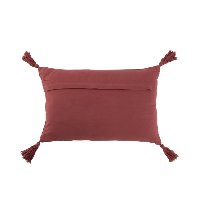 J-Line Kussen patroon rechthoek katoen terracotta rood 7039 large
