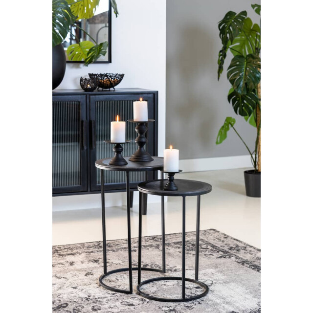 Light & Living Bijzettafel lood antiek edge s2 talca Ø 40 x 60cm 6719115 large