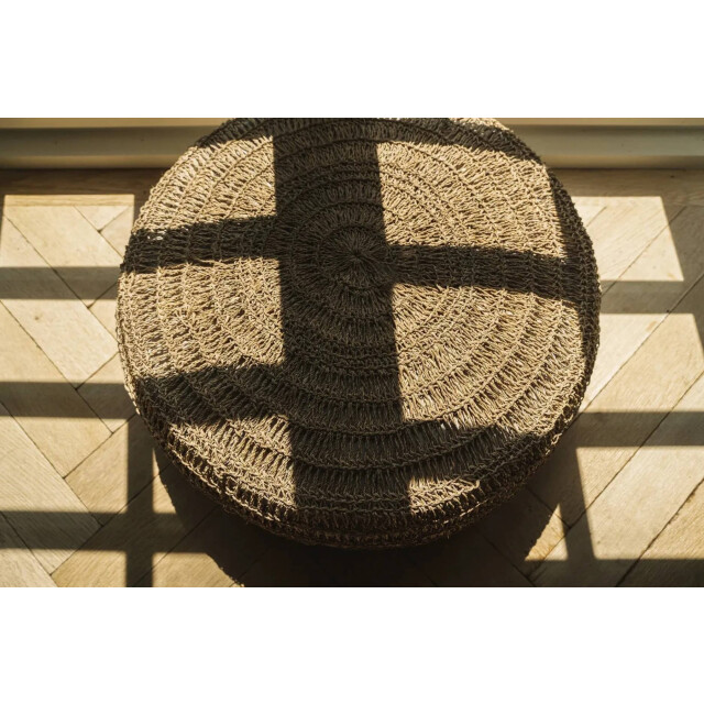 Bazar Bizar Poef zeegras rond 60cm BAJN014N-M-60 large