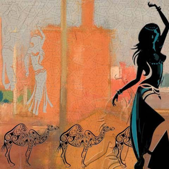 Safaary Marokkaanse schilderij belly dance marrakesh SFCVSLD00191 large