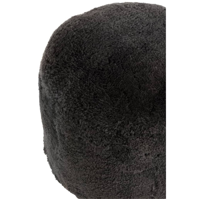 J-Line Poef rond schapenvel donker 18039 large