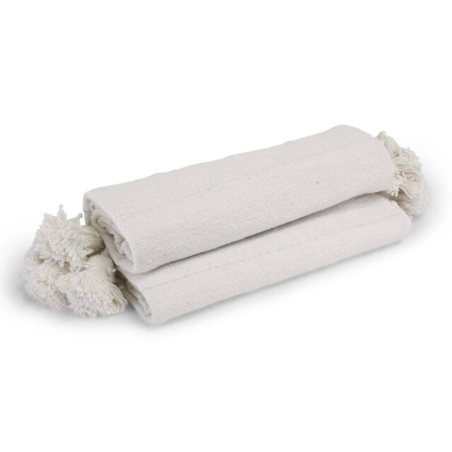 Safaary Marokkaanse deken met zilver pompom alina SFDEK00008 large