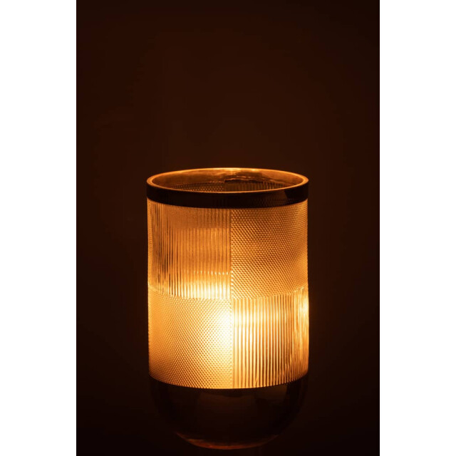 J-Line Vaas cylinder motief glas transparant small 28901 large