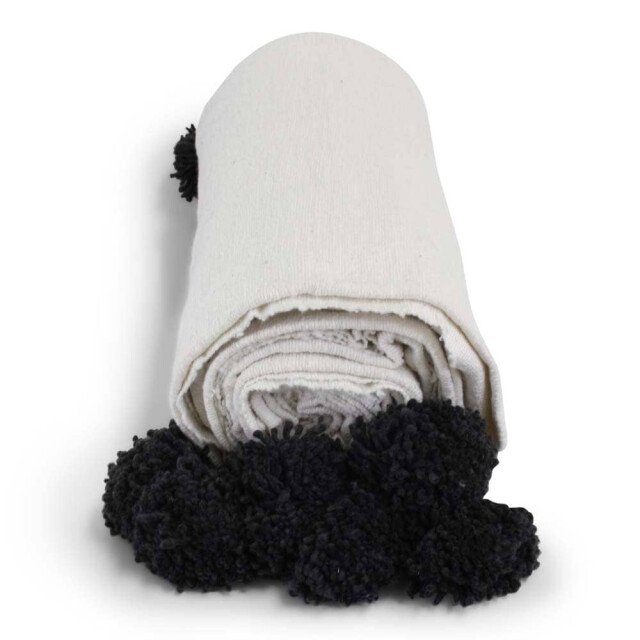 Safaary Marokkaanse sprei met zwarte pom-poms SFDEK00010 large