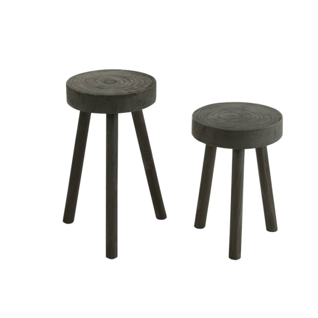 J-Line Set van 2 krukjes paulownia hout 23930 large