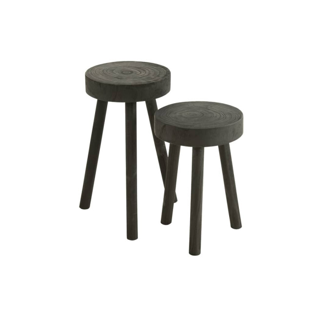 J-Line Set van 2 krukjes paulownia hout 23930 large