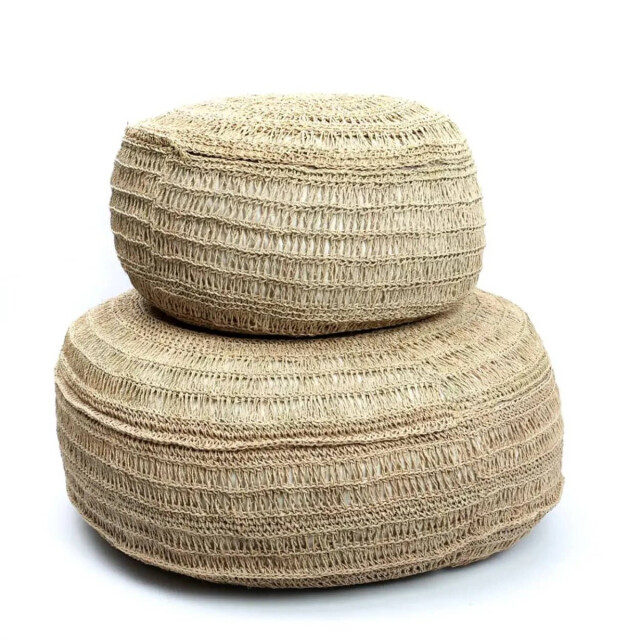 Bazar Bizar Poef zeegras rond 60cm BAJN014N-M-60 large