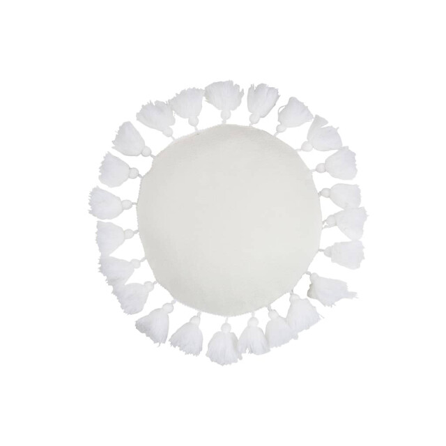 J-Line Kussen rond kwast polyester 22941 large
