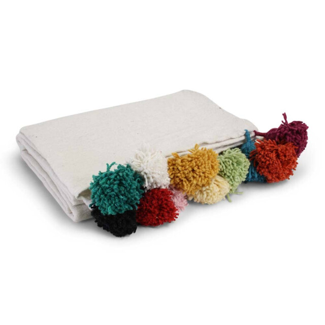 Safaary Marokkaanse bedsprei met gekleurde pom-poms SFDEK00013 large