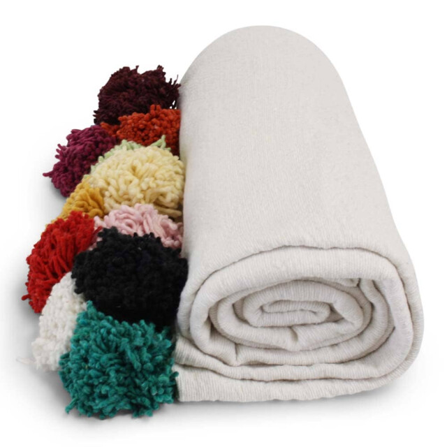 Safaary Marokkaanse bedsprei met gekleurde pom-poms SFDEK00013 large