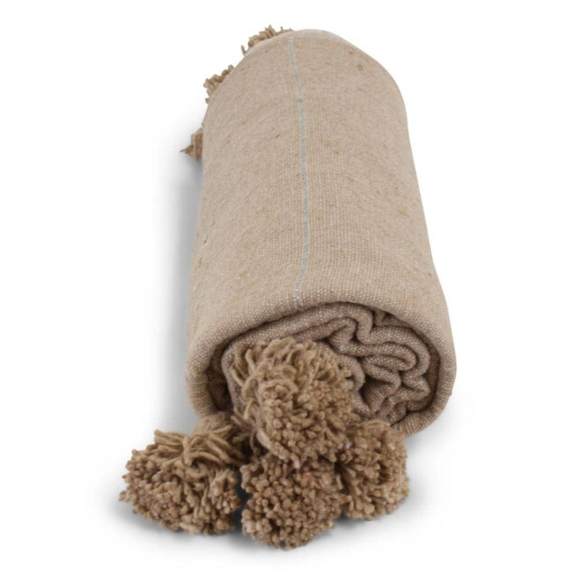 Safaary Marokkaanse deken met zilver pompom hira SFDEK00003 large