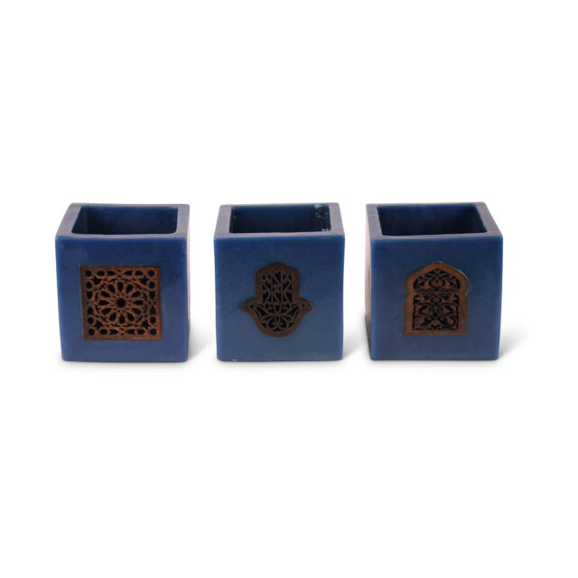 Safaary Theelichthouder kaars Ø 12 x 12cm-poort patroon SFKSWH00048 large